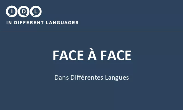 Face à face dans différentes langues - Image