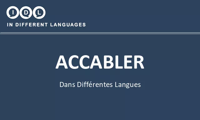 Accabler dans différentes langues - Image