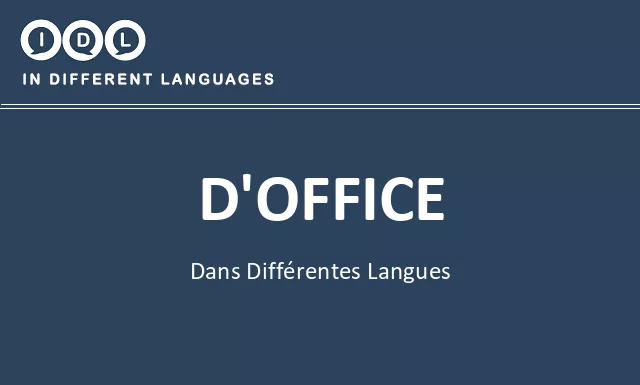 D'office dans différentes langues - Image