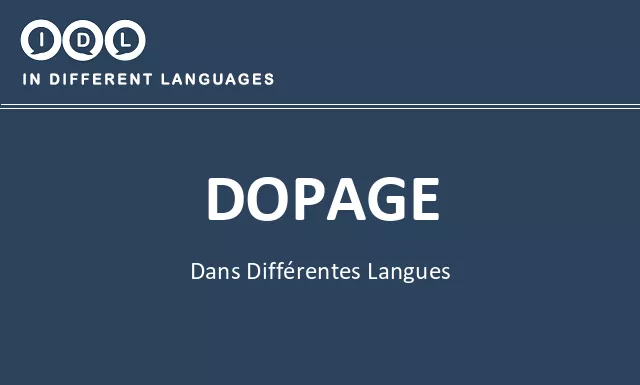 Dopage dans différentes langues - Image