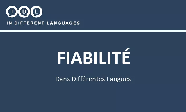 Fiabilité dans différentes langues - Image
