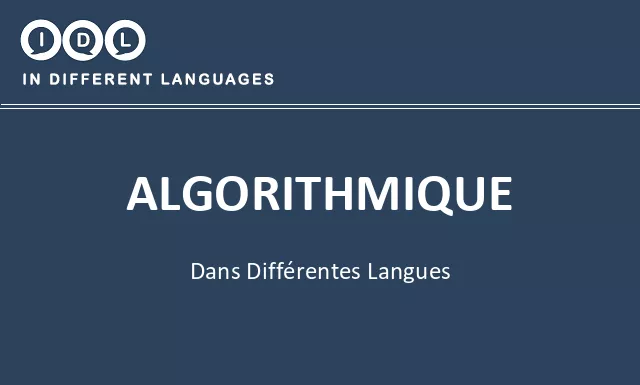 Algorithmique dans différentes langues - Image