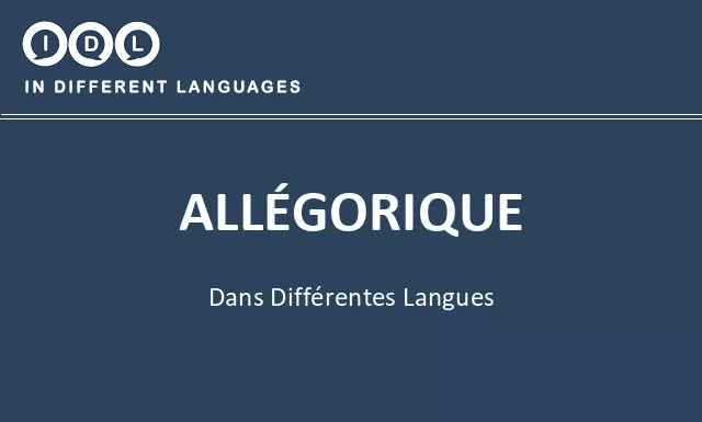 Allégorique dans différentes langues - Image