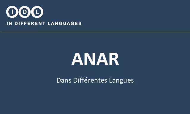 Anar dans différentes langues - Image