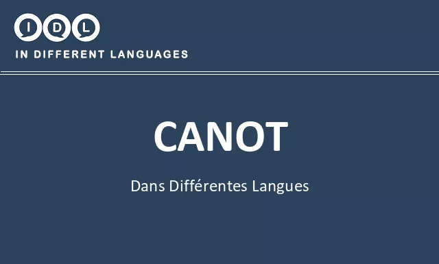 Canot dans différentes langues - Image