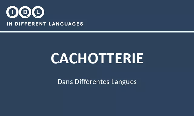 Cachotterie dans différentes langues - Image