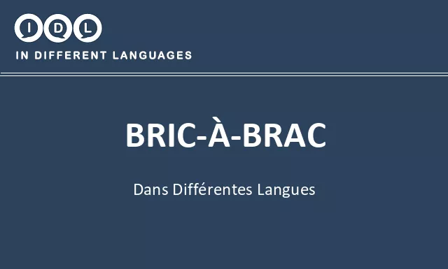 Bric-à-brac dans différentes langues - Image