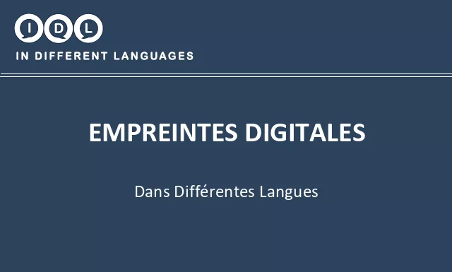 Empreintes digitales dans différentes langues - Image