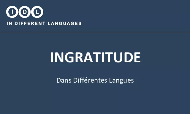 Ingratitude dans différentes langues - Image