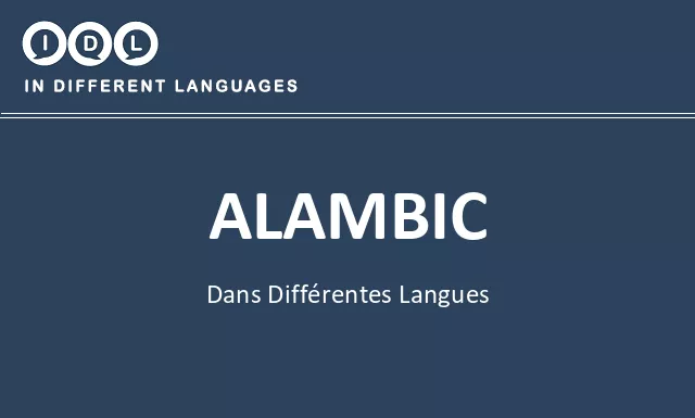 Alambic dans différentes langues - Image