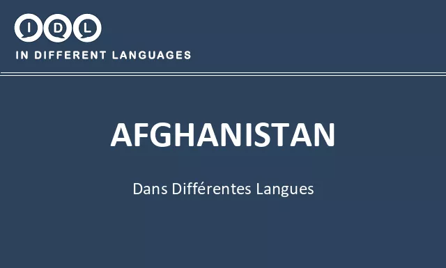 Afghanistan dans différentes langues - Image