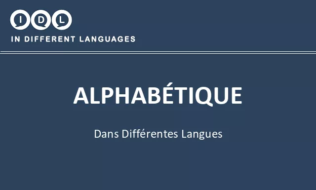 Alphabétique dans différentes langues - Image