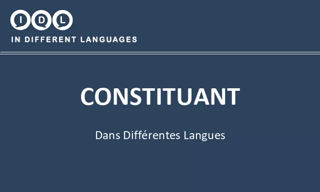 Constituant dans différentes langues - Image