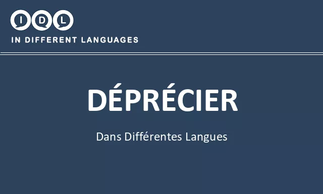 Déprécier dans différentes langues - Image