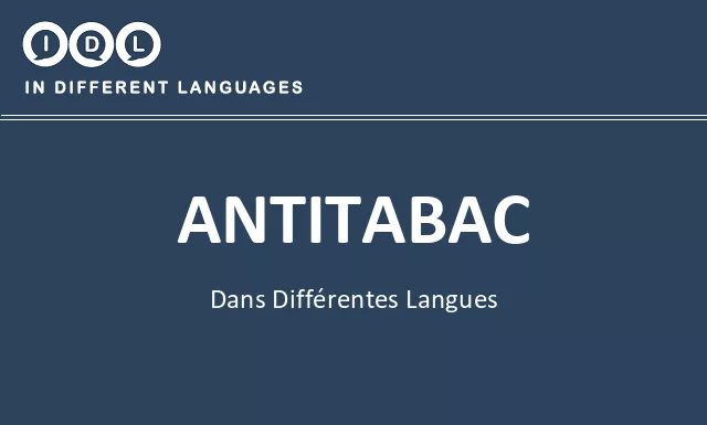 Antitabac dans différentes langues - Image