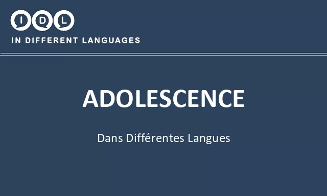 Adolescence dans différentes langues - Image