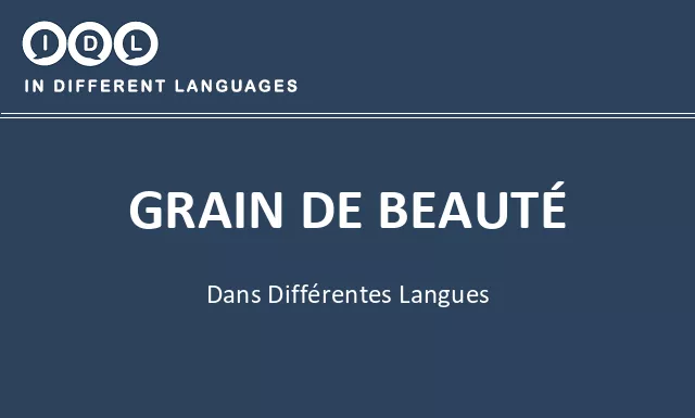 Grain de beauté dans différentes langues - Image
