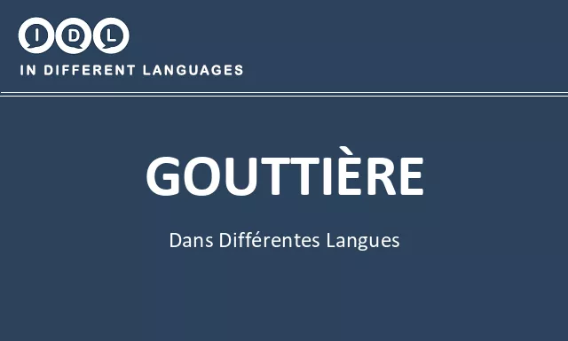 Gouttière dans différentes langues - Image