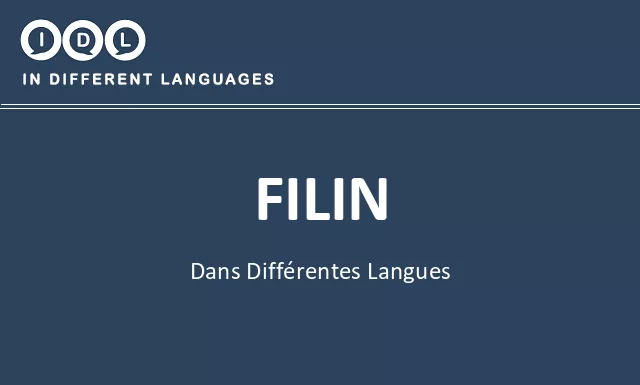 Filin dans différentes langues - Image
