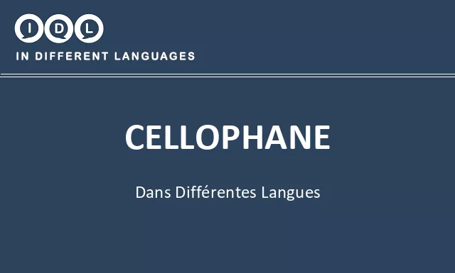 Cellophane dans différentes langues - Image