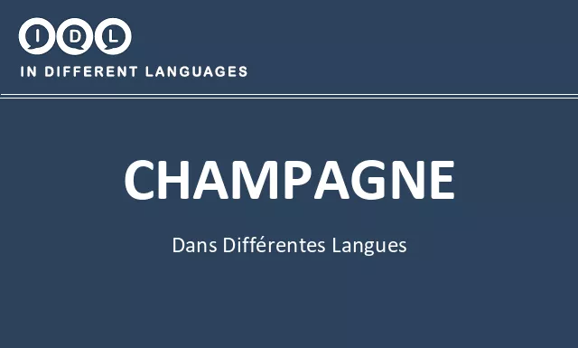 Champagne dans différentes langues - Image