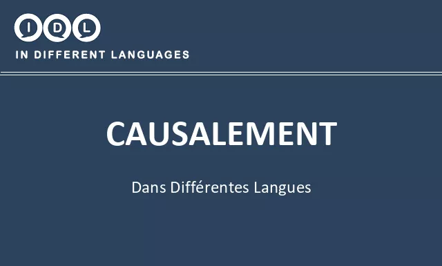Causalement dans différentes langues - Image