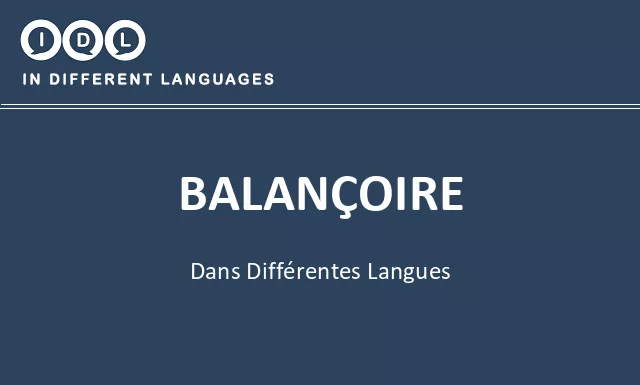 Balançoire dans différentes langues - Image