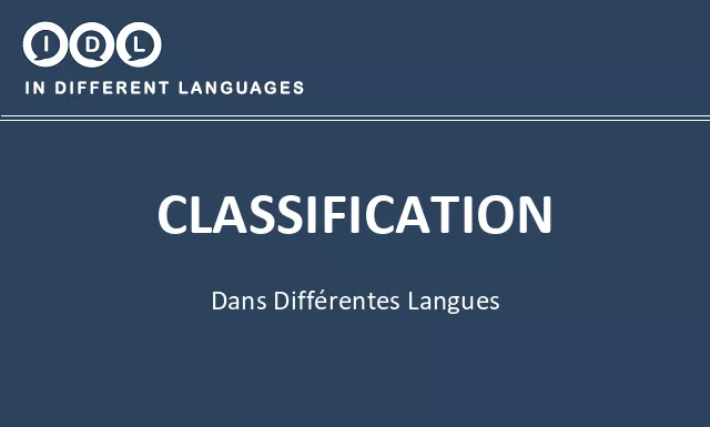 Classification dans différentes langues - Image