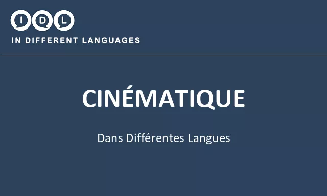 Cinématique dans différentes langues - Image