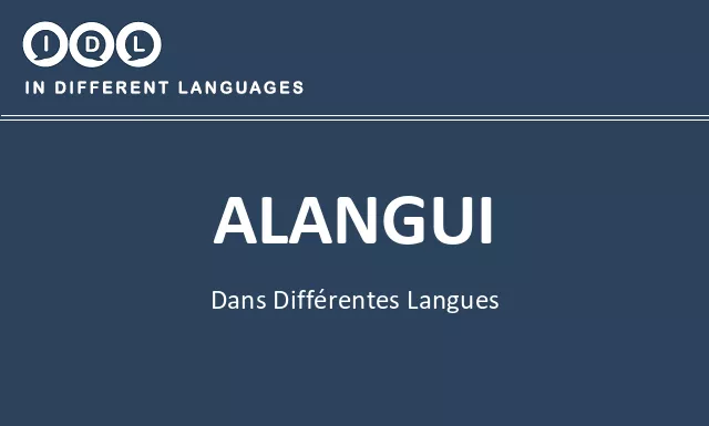 Alangui dans différentes langues - Image