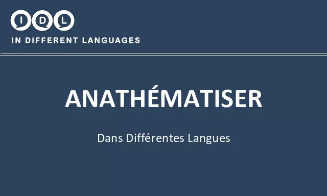Anathématiser dans différentes langues - Image