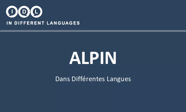 Alpin dans différentes langues - Image