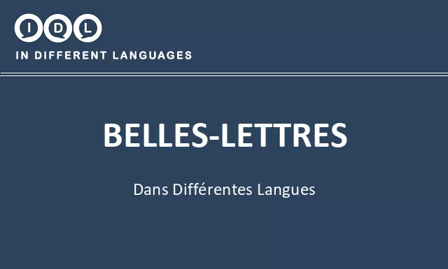 Belles-lettres dans différentes langues - Image