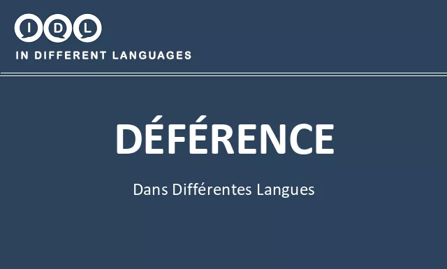Déférence dans différentes langues - Image