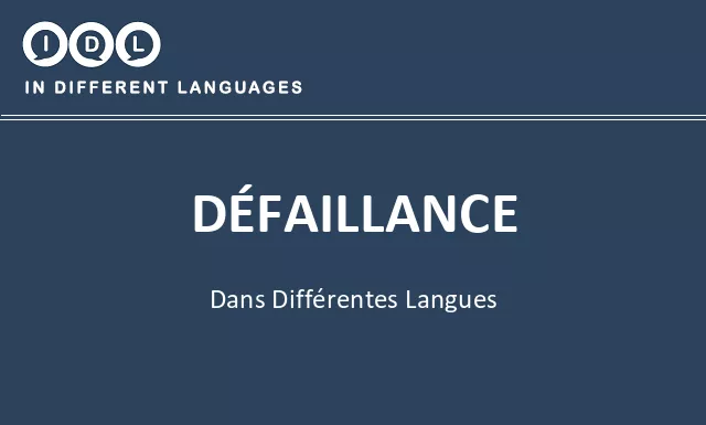 Défaillance dans différentes langues - Image
