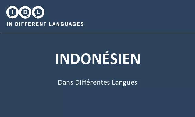 Indonésien dans différentes langues - Image