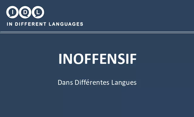 Inoffensif dans différentes langues - Image