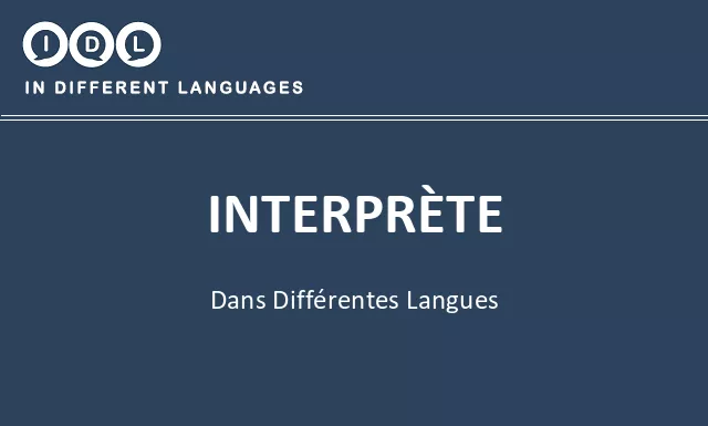 Interprète dans différentes langues - Image