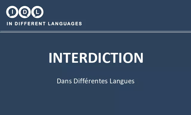Interdiction dans différentes langues - Image