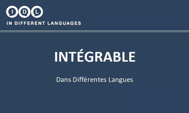 Intégrable dans différentes langues - Image