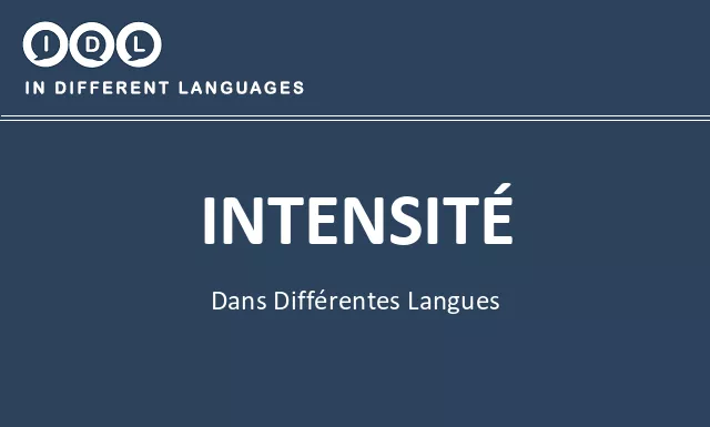 Intensité dans différentes langues - Image