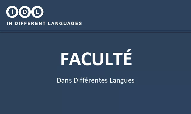 Faculté dans différentes langues - Image