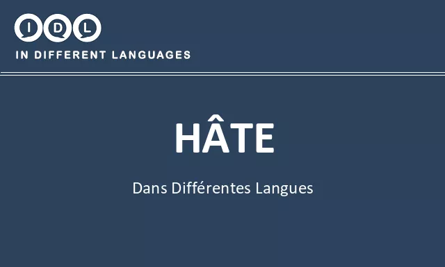 Hâte dans différentes langues - Image