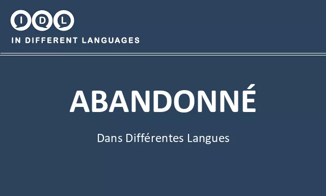 Abandonné dans différentes langues - Image