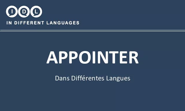 Appointer dans différentes langues - Image