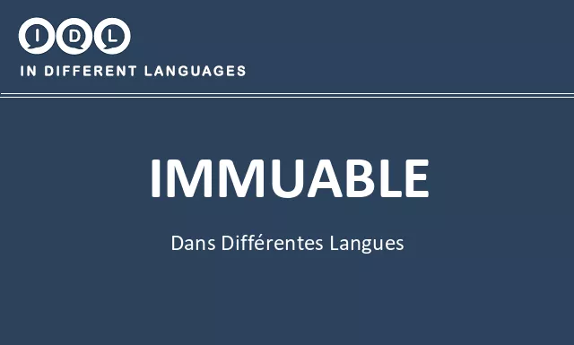 Immuable dans différentes langues - Image