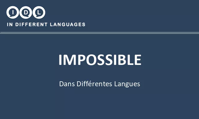 Impossible dans différentes langues - Image