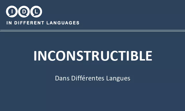 Inconstructible dans différentes langues - Image