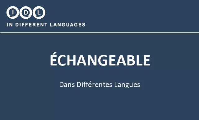 Échangeable dans différentes langues - Image