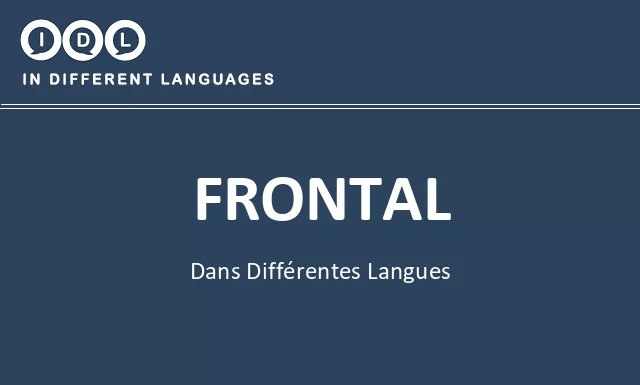 Frontal dans différentes langues - Image